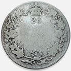 1918 Canada 25 Cents Quarter King George V 92 5  Silver  10 Melt   1