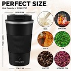 Insulated 17oz Travel Mug  Leakproof Stainless Steel Tumbler For Hot   Cold Drin