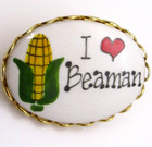 I Love Beaman Iowa Lapel Pin Vintage Corn Farming Theme