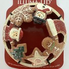 Yankee Candle Topper Holiday Gingerbread Cookies Santa Snowman Illuma Lid New