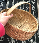 Vtg Xl Huge Splint Buttocks Gathering Egg Basket Primitive Appalachian Split Oak