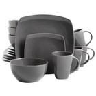 16-piece Dinnerware Set Plates Bowls Mugs Dishes Stoneware Square Dinner Kitchen
