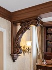 Large Carved Wood Arch Corbel Acanthus Leaf Architectural Support Bracket Walnut