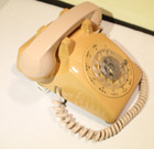 Vintage Bell System Western Electric Rotary Desk Telephone Beige tan Cd500