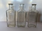 Lot Of 3 Antique Glass Bottles Vintage Bakers Flavoring Extracts Embossed Blank