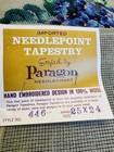 New Vintage Paragon Tapestry Wool Needlepoint 24  X 25   Purple Violets Stunner