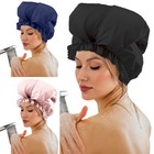 Womens Foldable Elastic Shower Caps Waterproof Adjustable Shower Cap For Bathing