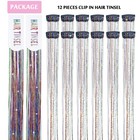 Hair Tinsel Clip In Pack Of 12 Pcs Glitter Colorful 12pcs 