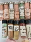 Vintage  lot Of 23  Porcelain China Powder Paint Pigment  Glass Vials - F3