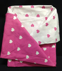 Pottery Barn Kids Organic Heart Toddler Reversible Duvet Cover Dark Pink 36x50