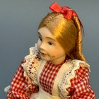 Artisan Dressed Little Girl Porcelain Doll   Art Easel Dollhouse Miniature 1 12