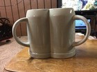 Hb Hofbr  uhaus Crown Logo Double Beer Mug Stein Rare Germany Breweriana