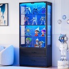 67    Brottar Display Cabinet W  Adjustable Glass Shelves  Drawers  3-color Light