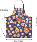 2 Pack Floral Apron For Women With Pockets  Adjustable Cotton Chef Aprons