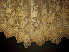 Antique Lace Lot embroidered Net Set Of 2 Cuffs matching Collar Pieces flounces