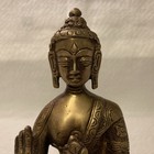 Buddha Tibetan Brass 6-1 4  Sitting Statue India Buddhism 1 59 Lbs 