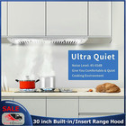 30 Inch Built-in Insert Range Hood Integrated 600 Cfm 3-speed Kitchen Vent Led