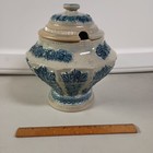Antique White s Utica Lidded Condiment Jar Or Tureen
