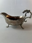 Vintage Silver Plate Gravy Boat With Griffon Head