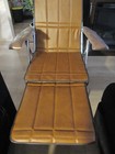 New Vtg Maule Marga Reclining Leather Folding Chair Foot Rest Mcm Made In Italy