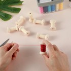 8pcs Natural Wooden Spools For Crafts Empty Thread Spools Antique Wood Spool 