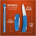 Pocket Knife Small Blue 3-1 2  Lockback Smooth Handle Engravable Wedding Gift