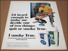 1975 True Cigarettes Print Ad Advertisement Vintage Lancia Beta Car Automobile
