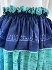 New Ocean Blue Hawaiian Pau Pa u Hula Skirt Ruffle Style