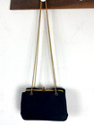 Ande  Black Evening Satin Retro Bag 50s Gold Chain Shoulder Purse Rockabilly 7x5