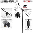 5 Core Microphone Stand Pair Floor Height Adjustable W Telescoping Boom Arm