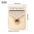 21 Keys Thumb Piano  Brown Mini Portable Finger Piano Maple Wood Sun Pattern