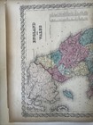 1855 Colton s Atlas Hand Colored Engraving Map England And Wales