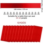 12 Pcs Red Satin Table Runner 12x108 Inch Long Wedding Banquet Party Decor