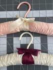 Vintage Victoria   s Secret Satin Padded Lingerie Hangers Lot Of 2 Pink Ivory