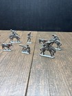 Lot Of Vintage Pewter Figures Fencing Horses Army Cows Cowboys