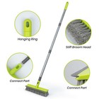 Floor Scrub Brush With 57  Long Handle  2 In 1 9 5-inches Floor Brush  Green