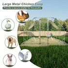 Large Metal Chicken Coop Walk-in Chicken Run Poultry Cage Pet House Yard W cover