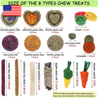 Bunny Toys  21pcs Rabbit Chew Toys For Teeth  Guinea Pig Natural Treats                         