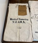 Lot  8  Vintage Canvas Cloth Bank Deposit Bags Bank Of America California Vtg A4