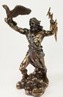 8 1 2  King Zeus God Thunder Lightning Bolt Greek Mythology Statue Bronze Color