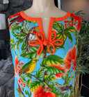 Elsie Krassas Waikiki Vintage 60 s Hawaiian Maxi Dress Sz 10 Colorful Barkcloth