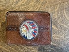1940s Native American Zippered Leather Wallet