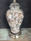 Vintage Seashell Filled Glass Beautiful Table Lamps Shells Beach Decor