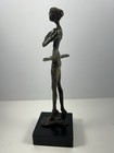 Mcm Forged Bronze Sculpture Ballerina Fine Art Dancer  10    On 3x3 Base Vintage
