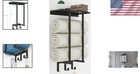 Bathroom Towel Rack Wall Mounted With Shelf And Hooks For Small Bathroom