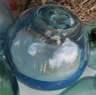 Japanese Glass Floats  9  Odd Balls Makers Mark Swirls Tape Fish Scales Netting