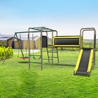 6 In 1 Metal Playground Swing Set   Slide Outdoor Kids Backyard Play Swingset