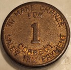 1937-1940 1 Mil Arizona State Tax Commission Token  Ditat Dues 