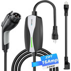 25ft 110-240 Volt Level 1 2 Portable Ev Charger With Nema 6-20 Plug 5-15 Adapter