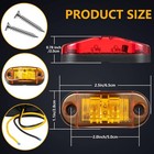 10 Pack 2 5 In Led Trailer Side Marker Lights Amber Red Waterproof Truck Boat Rv